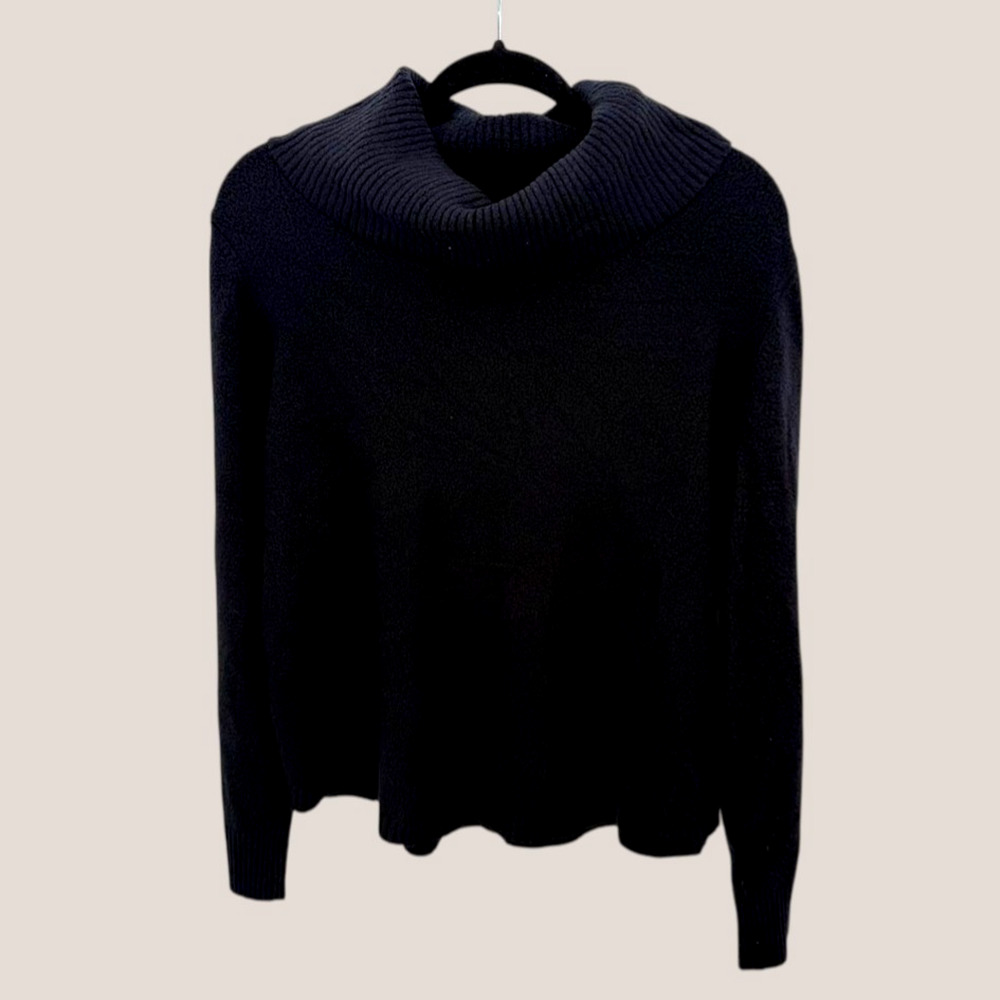 Rachel Zoe Women’s XL Black Cowl Neck Knit Sweater Soft Cozy Pullover
